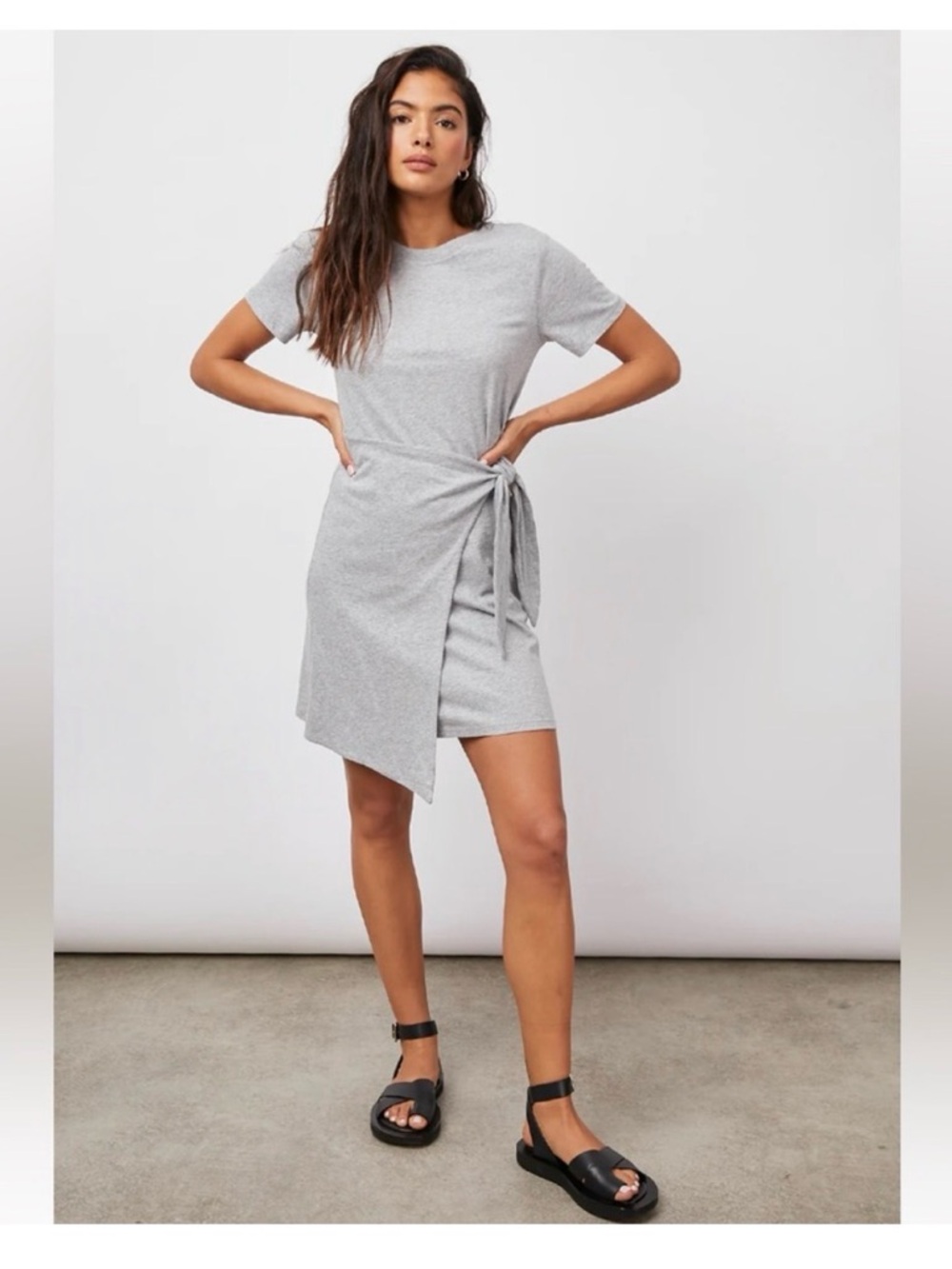 Rails Casual Tie-Waist Gray t shirt Dress • Medium